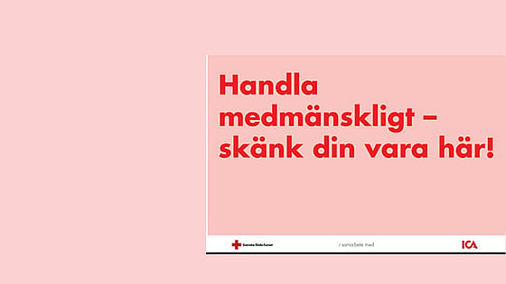 Handla medmänskligt, skylt på ica