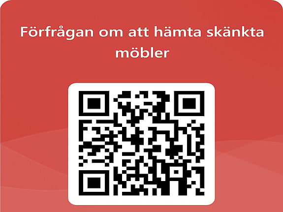 QR-kod för förfrågan om att hämta skänkta möbler