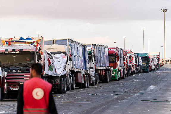 Hjälpkonvoj till Gaza.